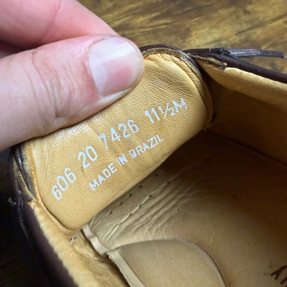 Johnston & Murphy 20-7426 Brown Leather Plain Toe‎ Derby Mens Size 11.5 M